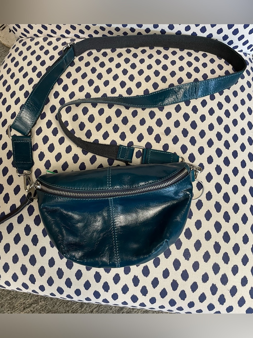 White Stuff Blue Sebby Leather Sling Bag